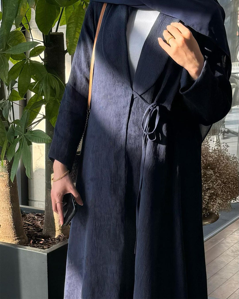 abayas in qatar-Classic Linen abaya -  Lusso Moda